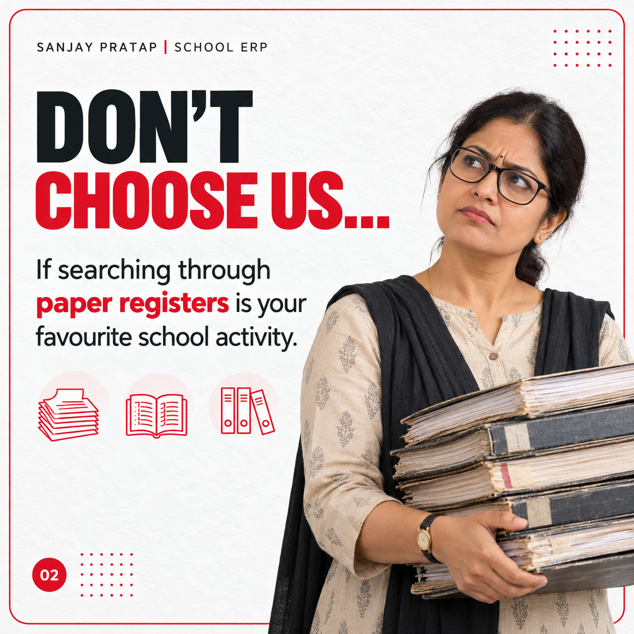 Don’t choose us if searching through paper registers is your favourite school activity.